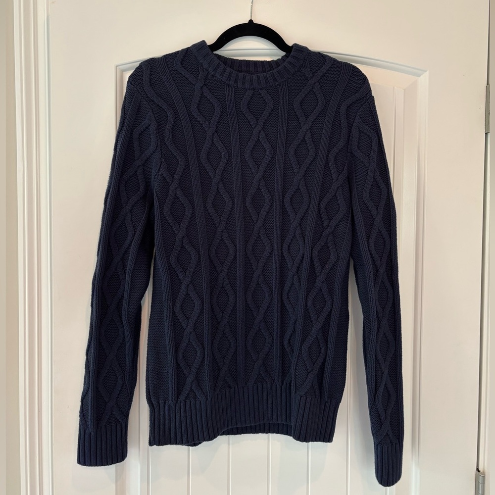 Goodfellow & Co Navy Cable-Knit Crewneck Sweater